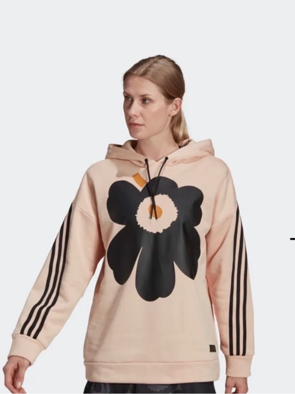 Marimekko x Adidas graphic hoodie in Blush